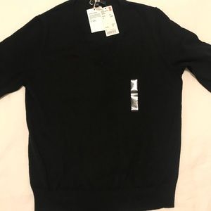 Black Cotton Cashmere Crew Neck - Women’s Sweater